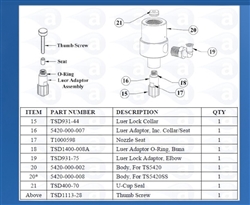 TS5420 Valve Luer Adapter Assembly 5420-000-007